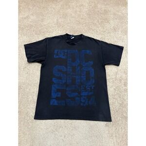 Vintage DC SHOES T-Shirt Men's Large Faded Black Skateboard Grunge Logo Y2K